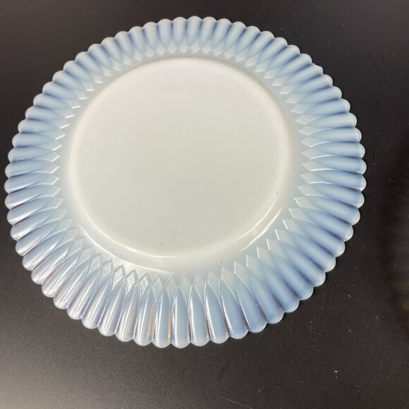 MacBeth-Evans Petalware Monax White Salad Plates Set Of 3 8 Ribbed Edge - Picture 4 of 4